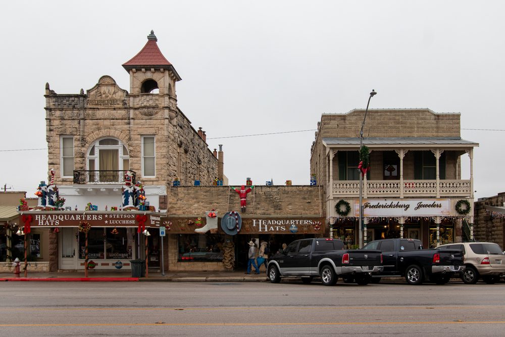 The holidays in Fredericksburg is beautiful, represented by this picture of historic Main Street, decked out in wreaths, lights and other Christmas decorations.